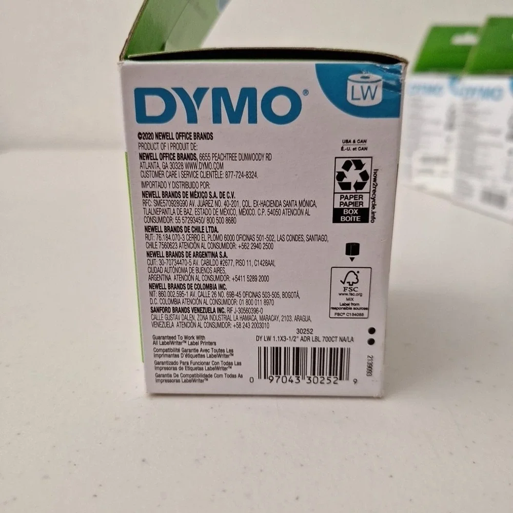 6 x DYMO LabelWriter Address Labels 28x89mm 4 Rolls Total 350 Each NEW